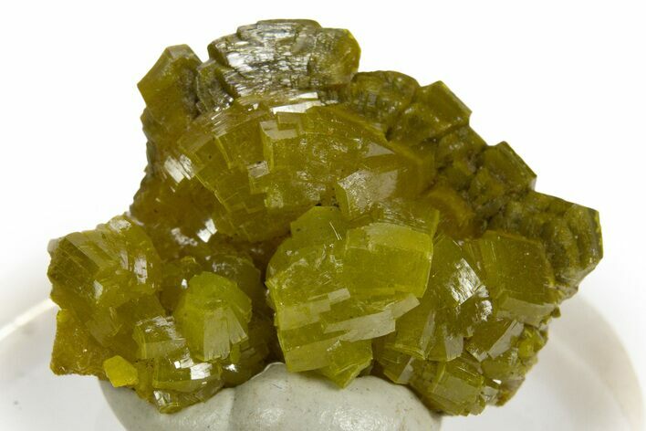 Lustrous Apple-Green Pyromorphite Crystal Cluster - China #330103